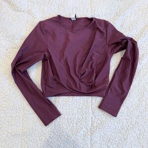 Chic Long Sleeve Women's crop topin Plum